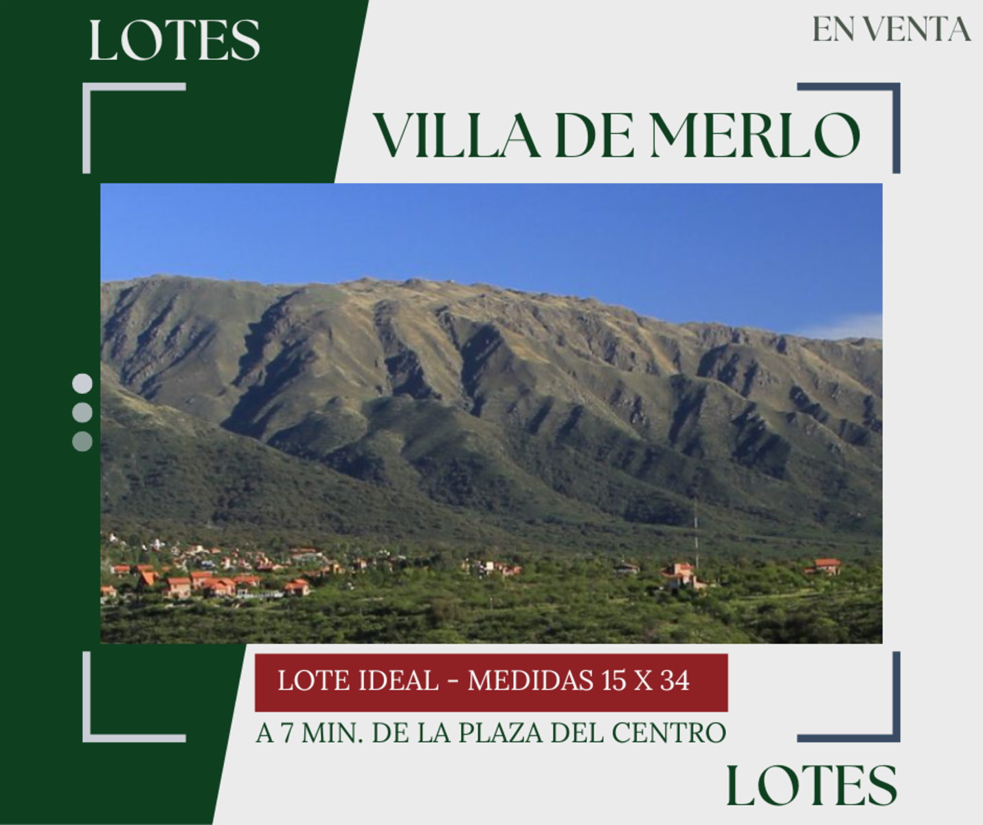 LOTES EN VILLA DE MERLO ZONA ROTONDA - VENTA DESDE 518 M2