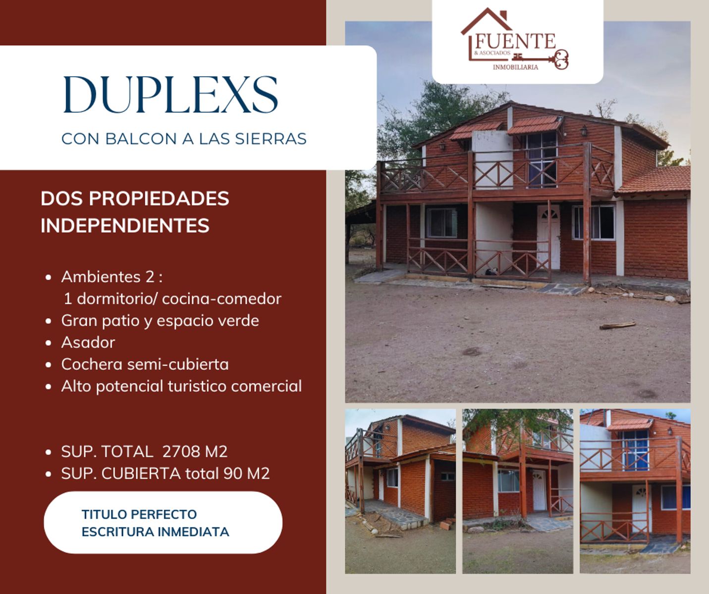 DUPLEXS CON BALCON A LAS SIERRAS 2- EN VENTA-LOS MOLLES SAN LUIS
