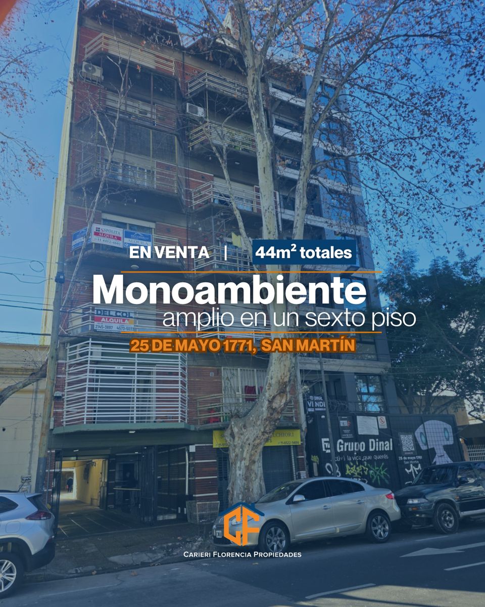 AMPLIO MONOAMBIENTE EN VENTA APTO DIVISIBLE EN SAN MARTIN CENTRO