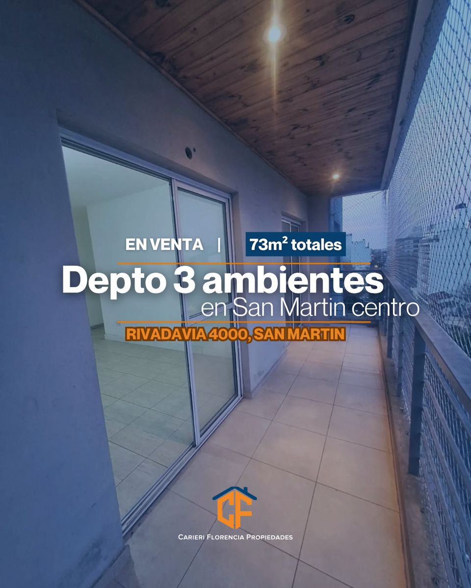 DEPARTAMENTO 3 AMBIENTES EN VENTA EN SAN MARTIN CENTRO
