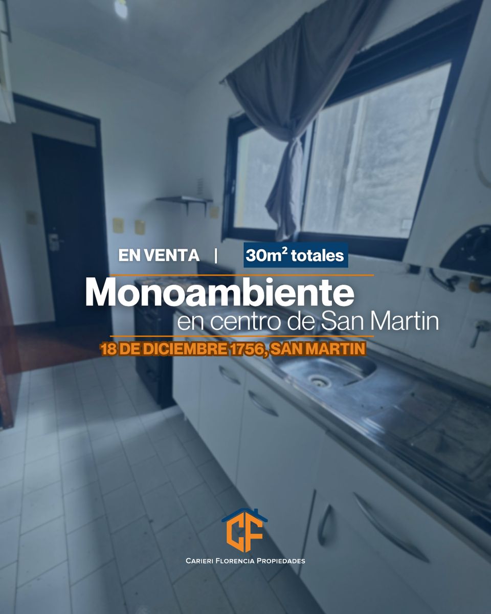 MONOAMBIENTE EN VENTA CON COCINA INDEPENDIENTE EN CENTRO DE SAN MARTIN