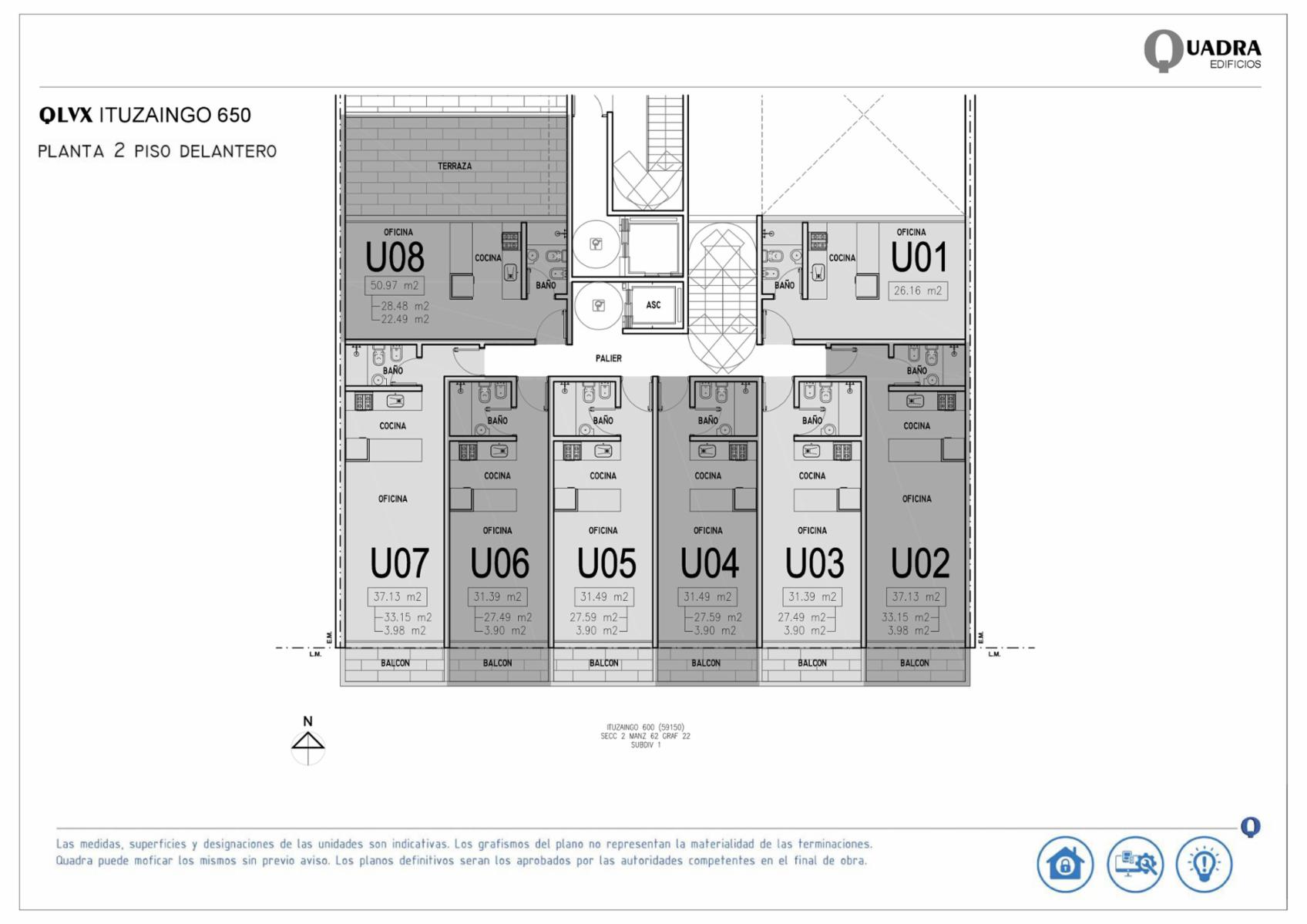 Rosario: Ituzaingo 650 Piso 2 al frente Departamentos hasta 50,97 m2todas con baños y cocinas individuales, Santa Fe, Argentina
