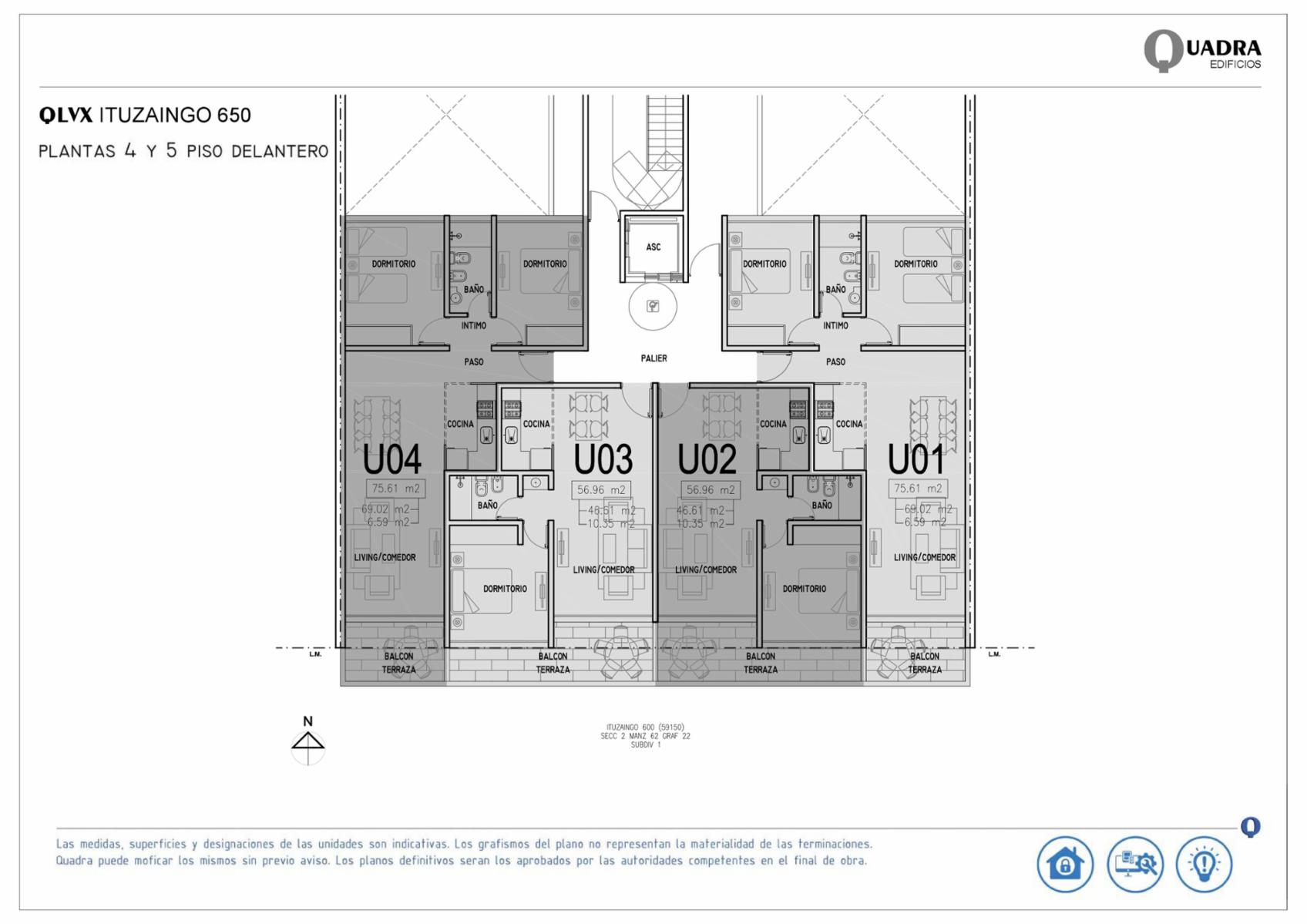 Rosario: Ituzaingo 650 Pisos 4, 5, 6 y 7  al frente Departamentos2dormitorios de 75,61 m2 con con balcon, Santa Fe, Argentina
