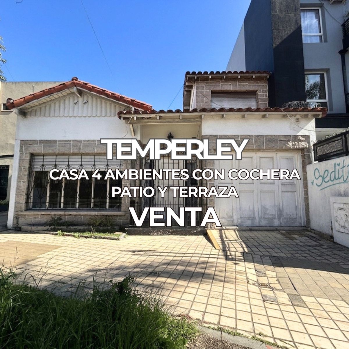 Alquiler Casa 4 Ambientes en Dos Plantas - Cochera Cubierta - Terraza y Patios. Temperley
