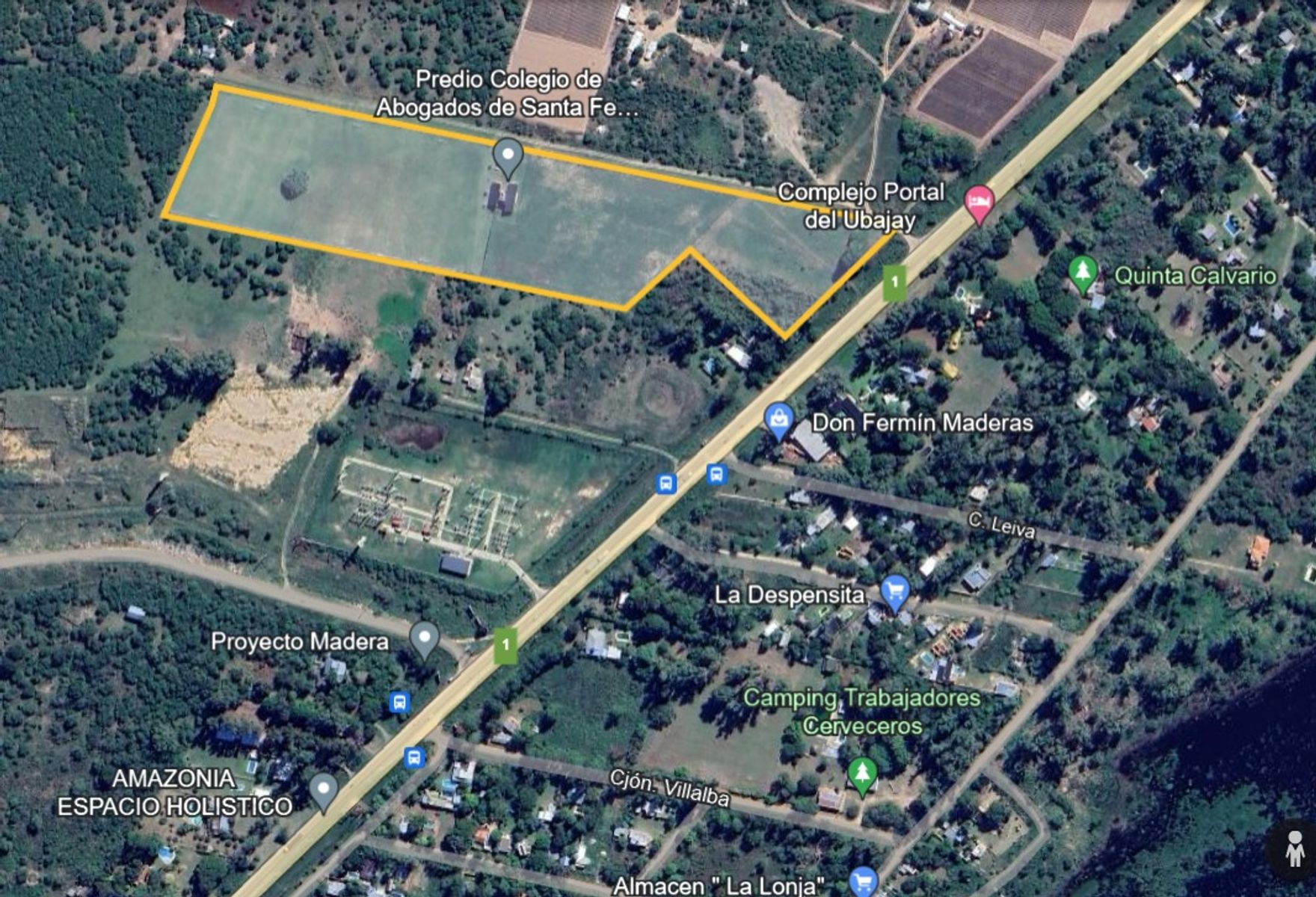 Gran Terreno Sobre Ruta 1 con Cerco, Instalaciones y Casa Cu