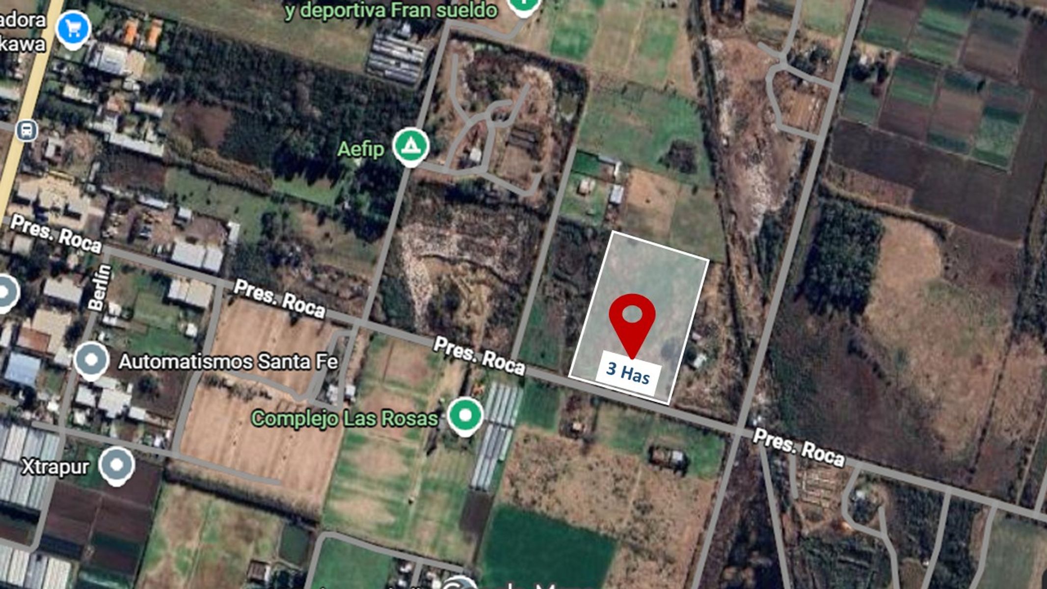 TERRENO DE 3 HAS EN RECREO SUR