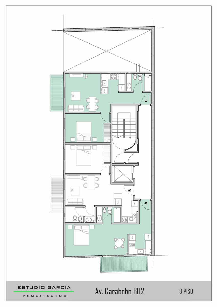PARQUE CHACABUCO VENTA DEPARTAMENTO 2 AMBIENTES, CARABOBO AL 600 8°C.