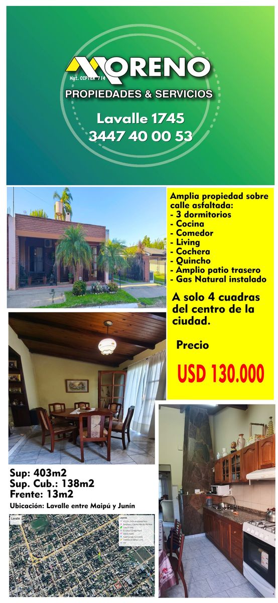 VENTA AMPLIA VIVIENDA - SAN JOSE (ER)