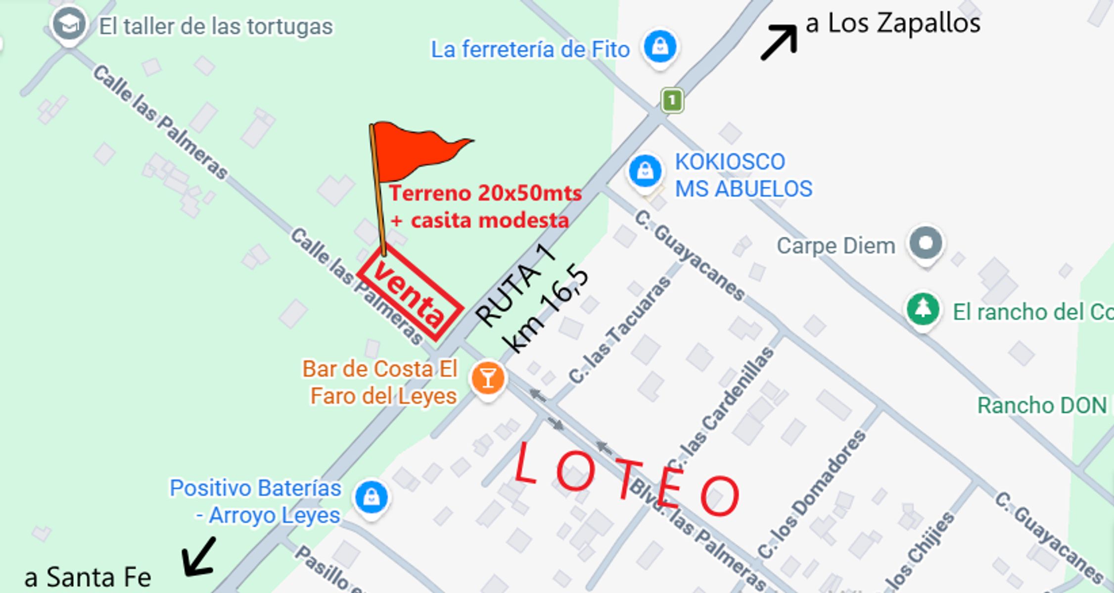 VENTA gran TERRENO con casita en ARROYO LEYES - Pcia Sta Fe
