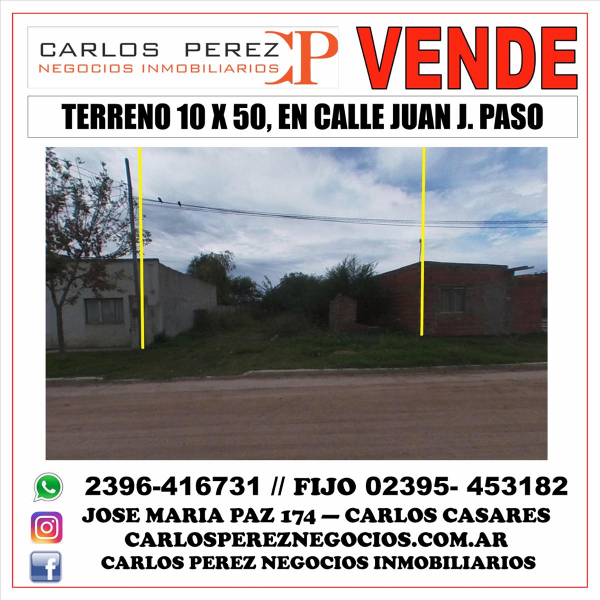 GRAN LOTE DE TERRENO EN VENTA DE 10 X 50 MTS