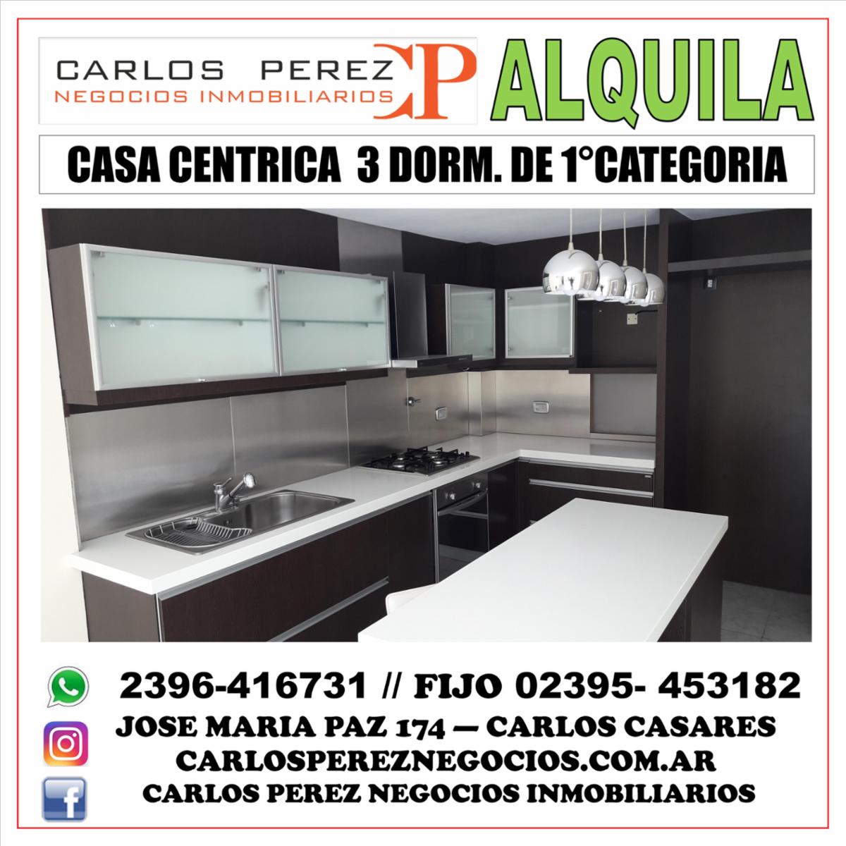 CASA EN ALQUILER. CÉNTRICA. DE 1°CATEGORIA