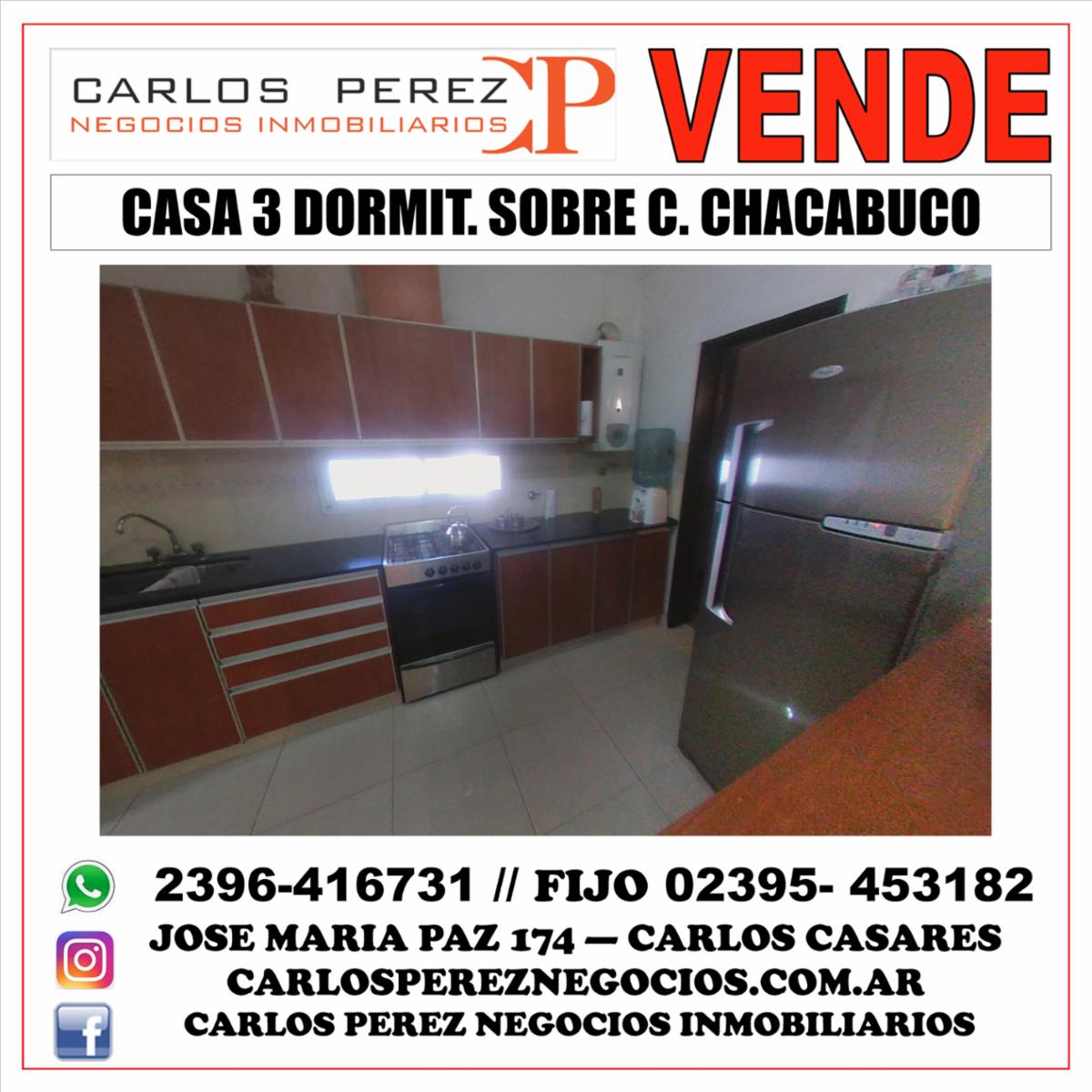 CASA CÉNTRICA EN VENTA 3 DORMITORIOS SOBRE CHACABUCO