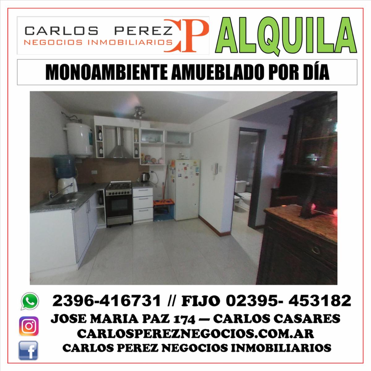 ALQUILER TEMPORARIO DE MONOAMBIENTE AMUEBLADO POR DÍA