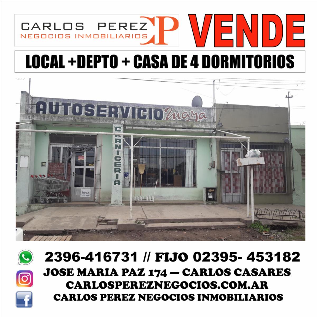 VENTA DE CASA 4 DORMITORIOS CON LOCAL A LA CALLE Y DEPARTAMENTO