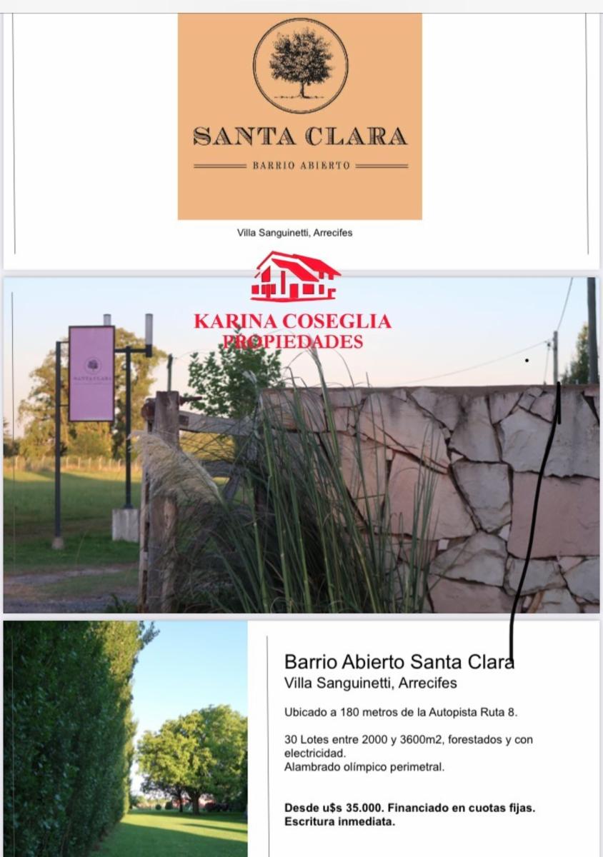 Lotes en Venta en Barrio Abierto Santa Clara - Arrecifes