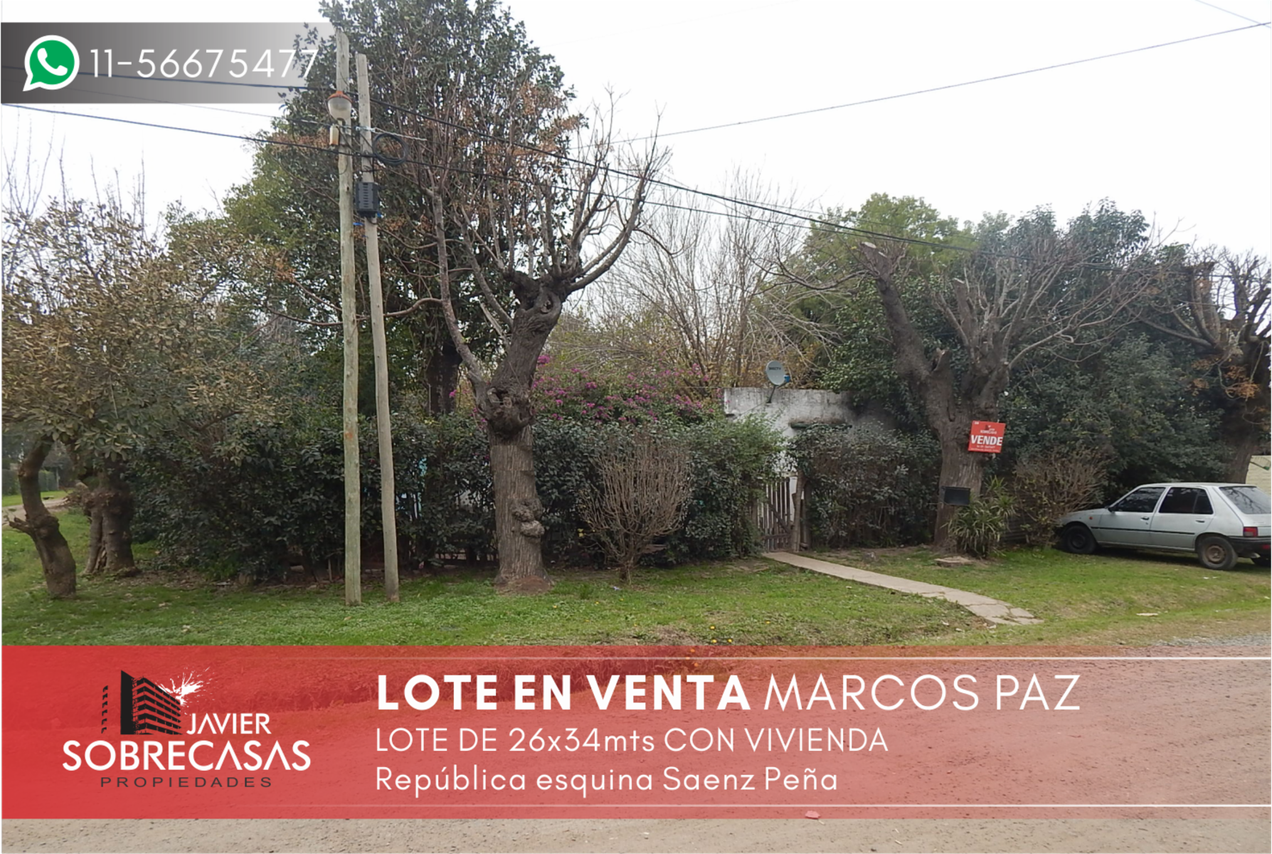 LOTE EN VENTA con mejoras - Marcos Paz - Pcia. Bs.As.