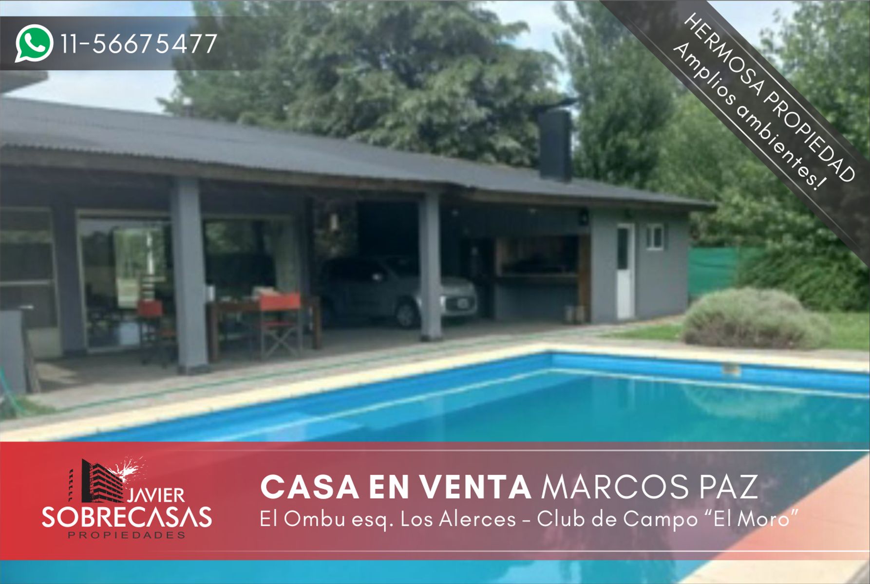 CASAQUINTA EN VENTA - Club de campo El Moro - Marcos Paz - Pcia. de Bs.As.