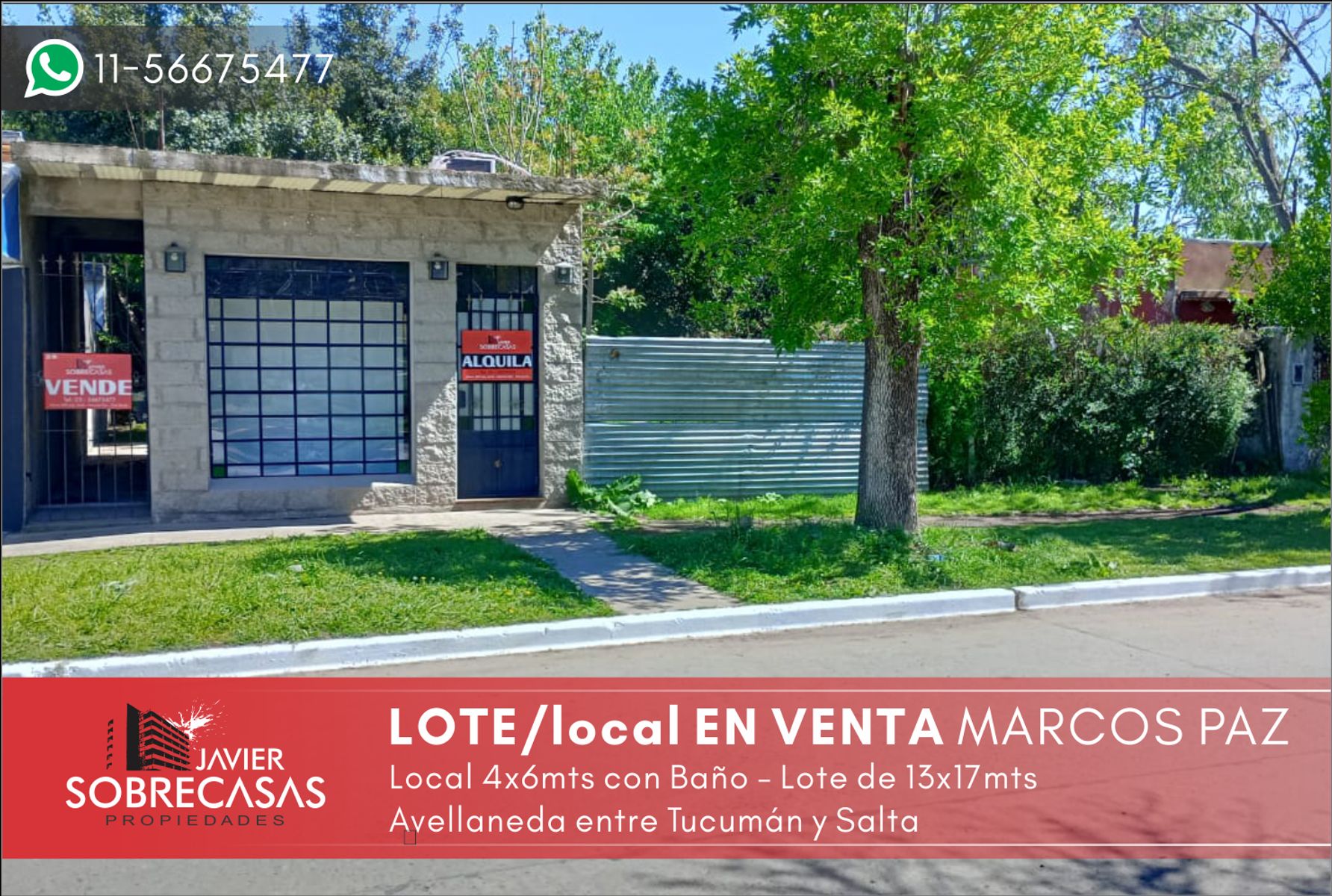 LOTE C/LOCAL EN VENTA - Marcos Paz