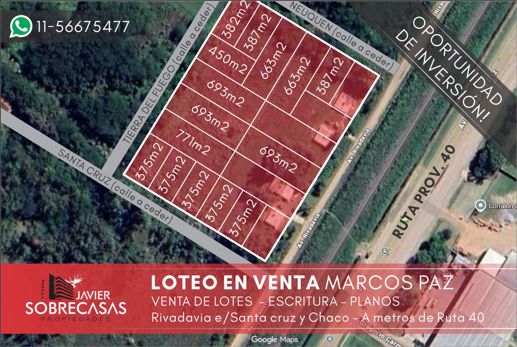 FRACCION EN VENTA C/VIVIENDAS - Marcos Paz - Pcia. Buenos Aires