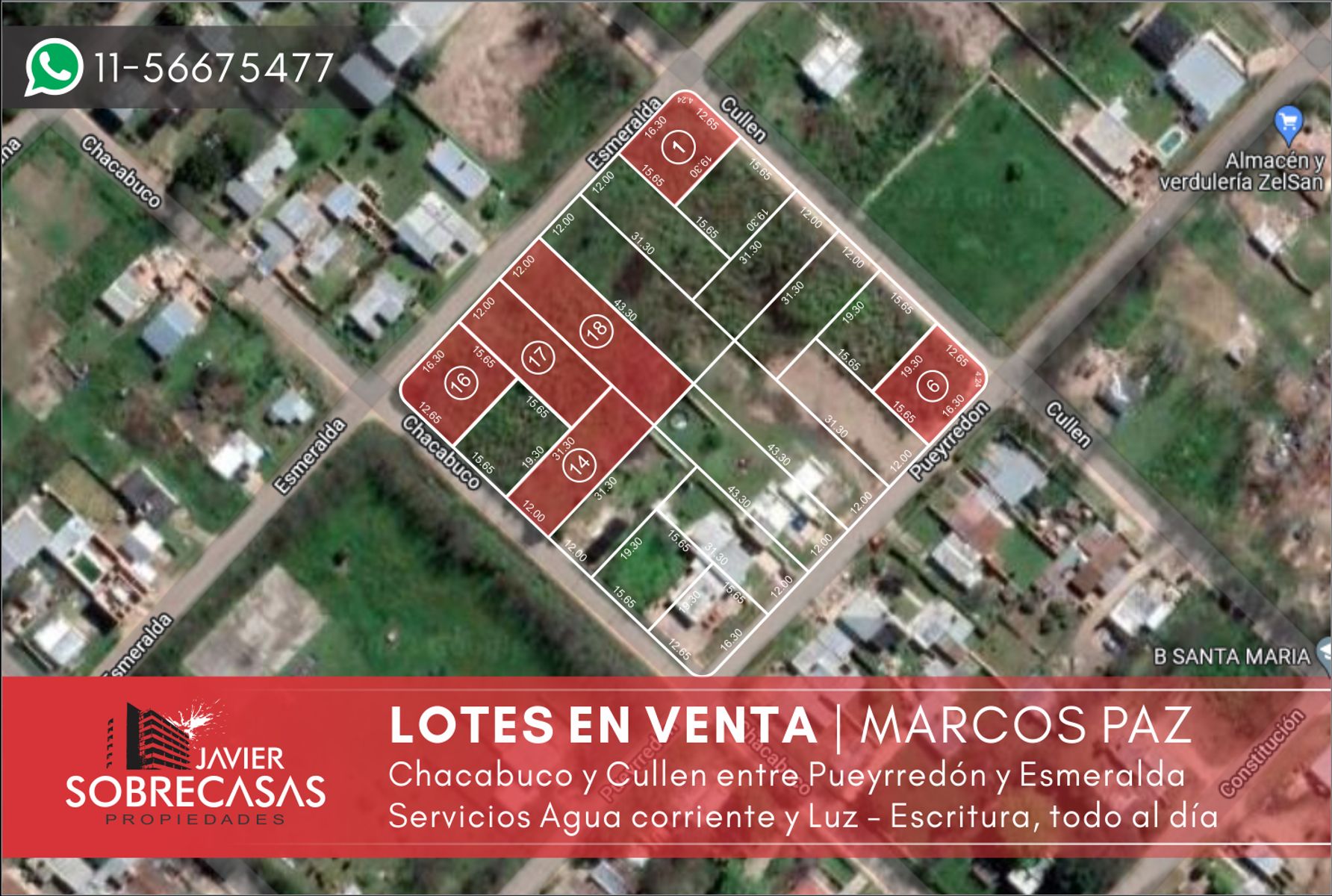 LOTES EN VENTA - Marcos Paz - Pcia. Bs.As.