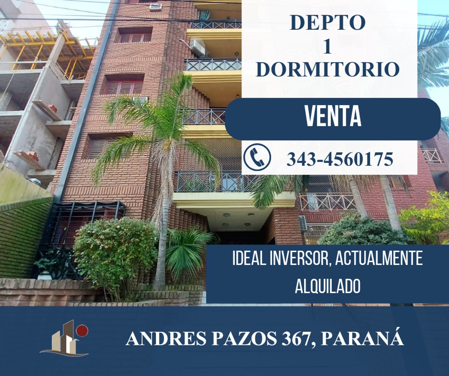 Hermoso departamento en venta, zona centro - alquilado