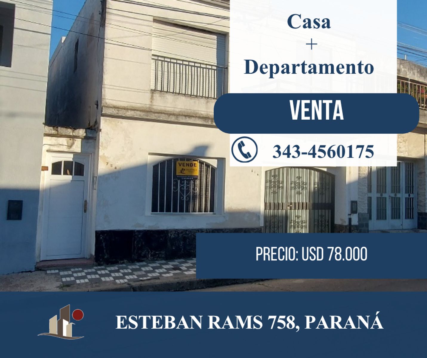 VENDO CASA CALLE RAMS PARANÁ, IMPERDIBLE