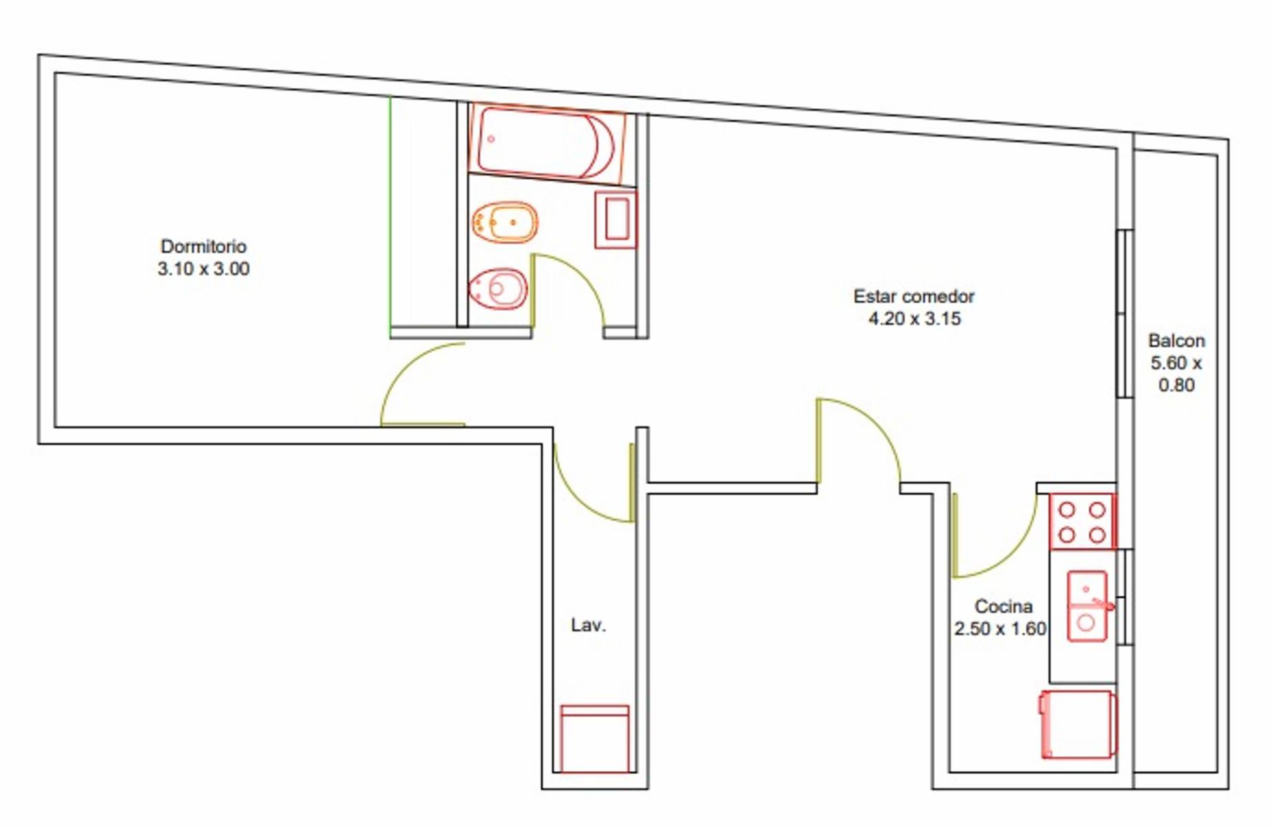 Sanchez de Bustamante 800 9°piso frente,2 AMB , re modelado muy luminoso con balcon