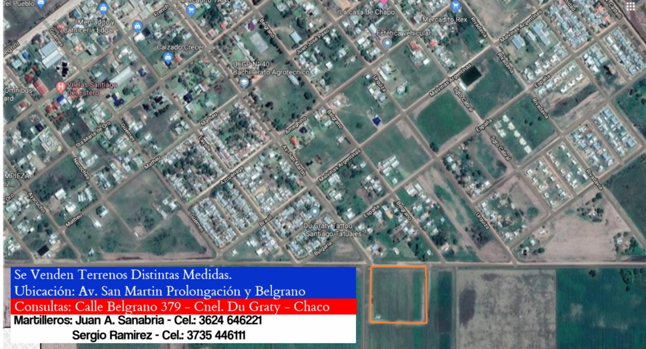 Se Vende Terreno distintas medidas, en Coronel Du Graty, Chaco