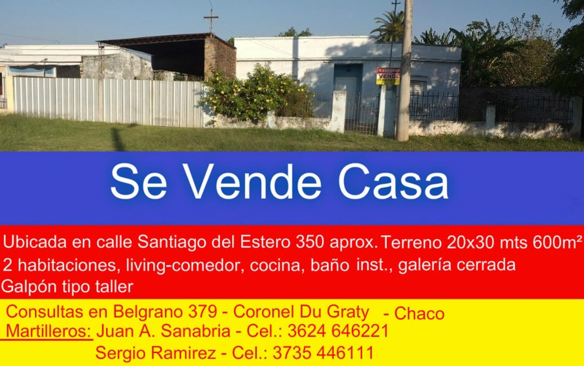 Se Vende Casa en Coronel Du Graty - Chaco