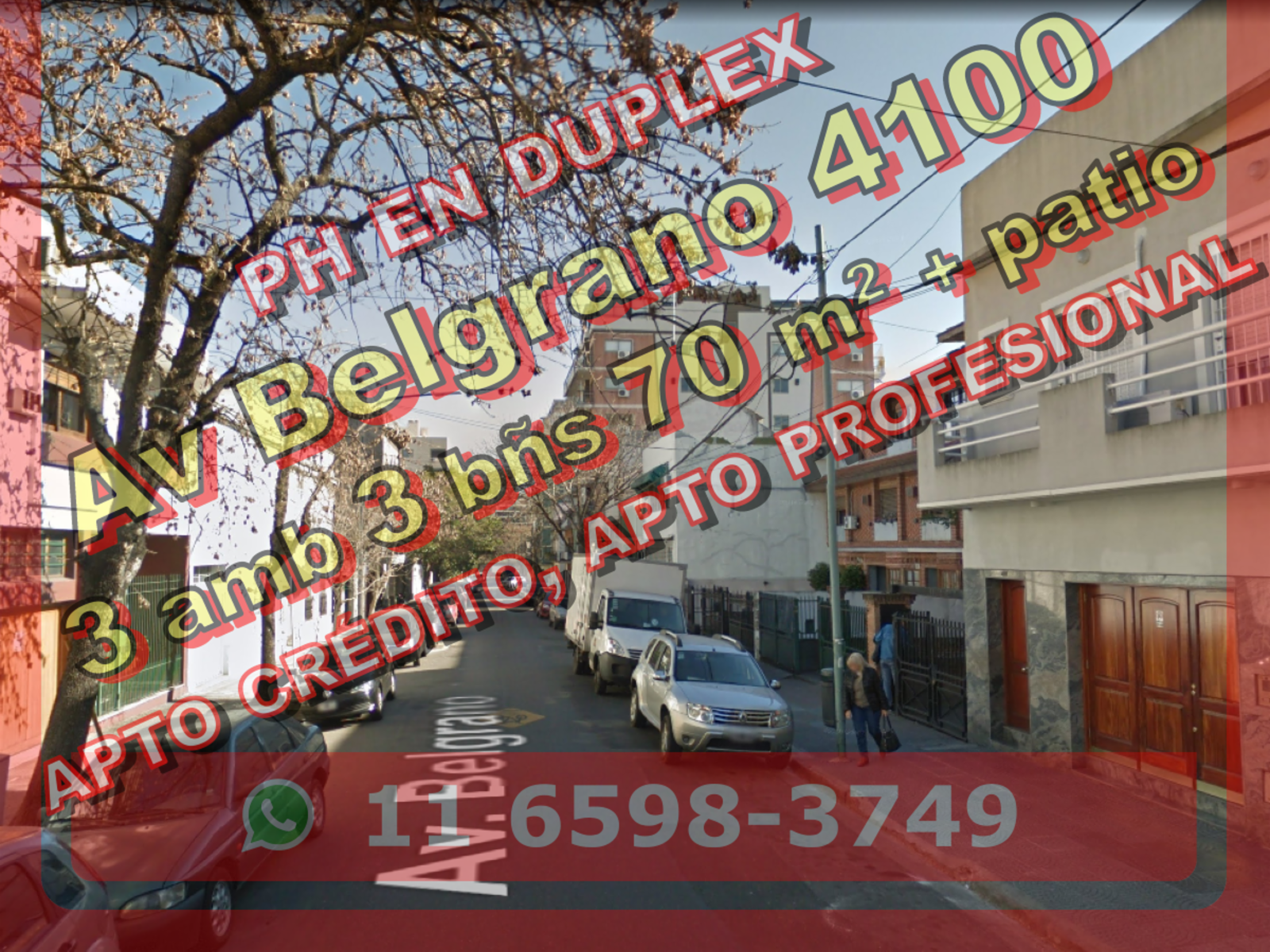 NUEVO PRECIO - PH en dúplex en Venta en Almagro, 3 ambientes 2 baños 70 m2 + 2 patios – Av Belgrano 4100