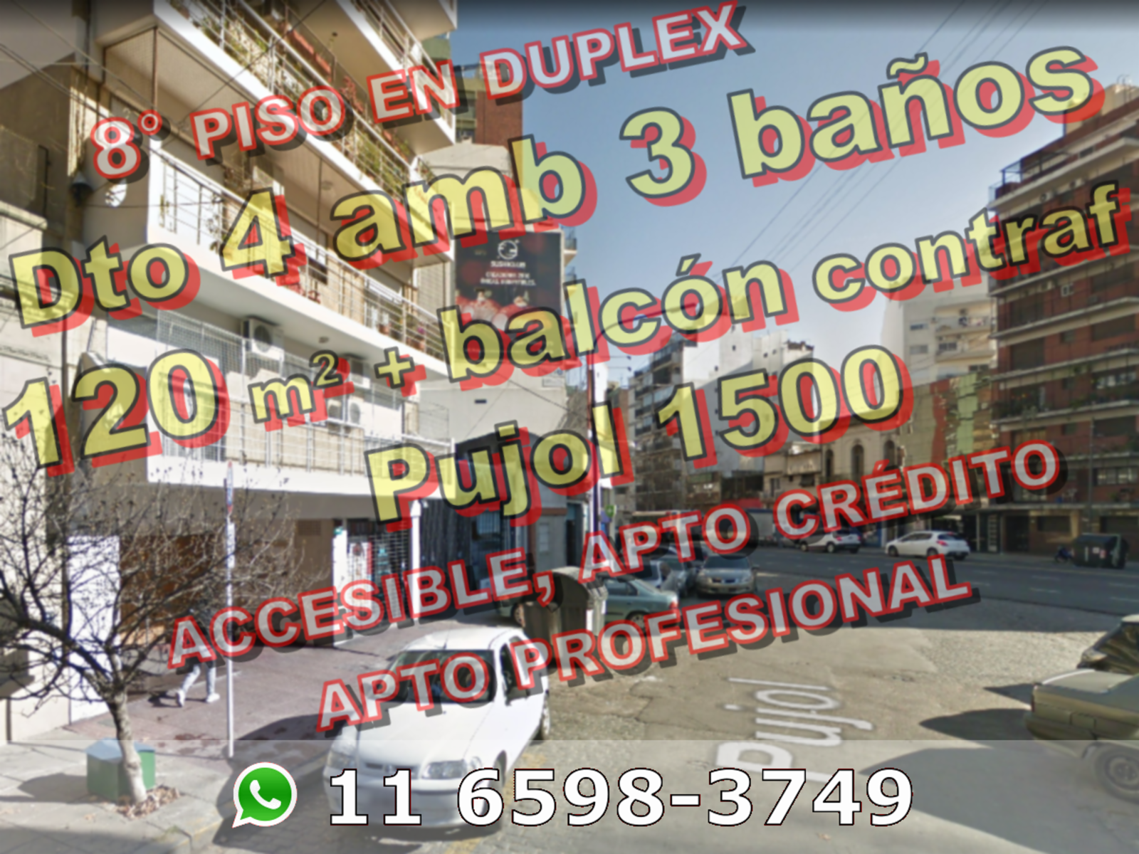 Departamento en Venta en Caballito 4 ambientes 3 baños 120 m2 + balcón al contrafrente, en duplex - Pujol 1500