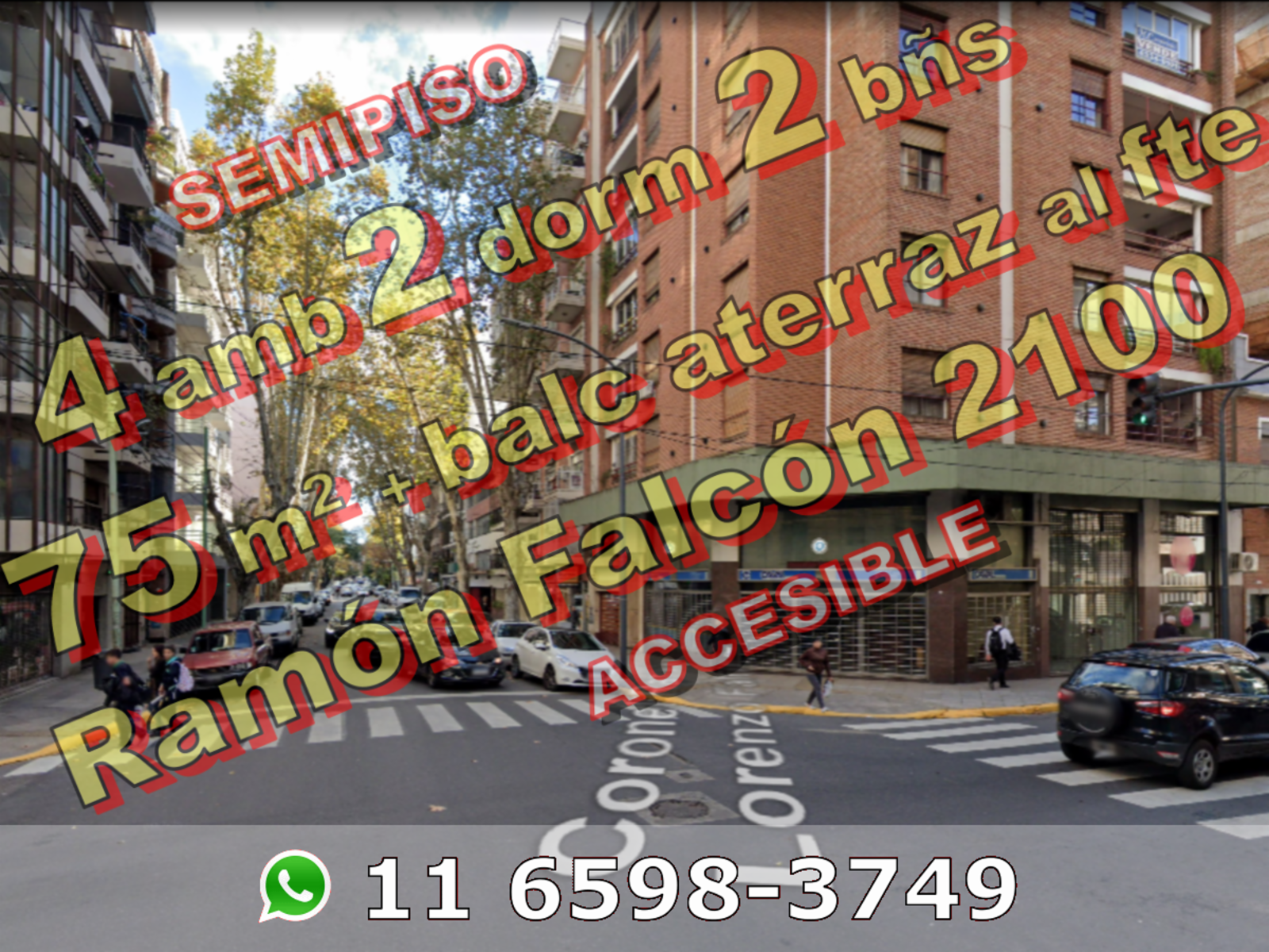 Departamento en Venta en Flores 4 ambientes 2 dormitorios 2 baños 75 m2 + balcón aterrazado - Ramón Falcón 2100