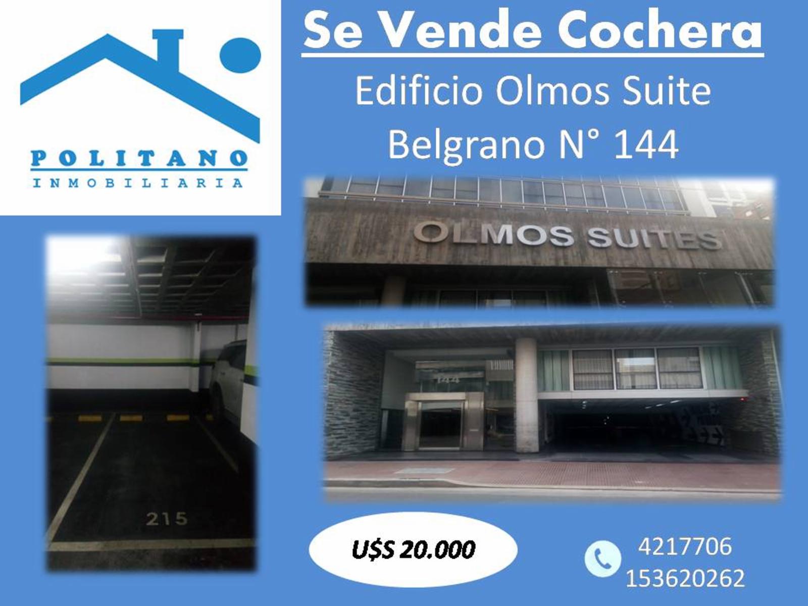 Se vende cochera con excelente ubicación