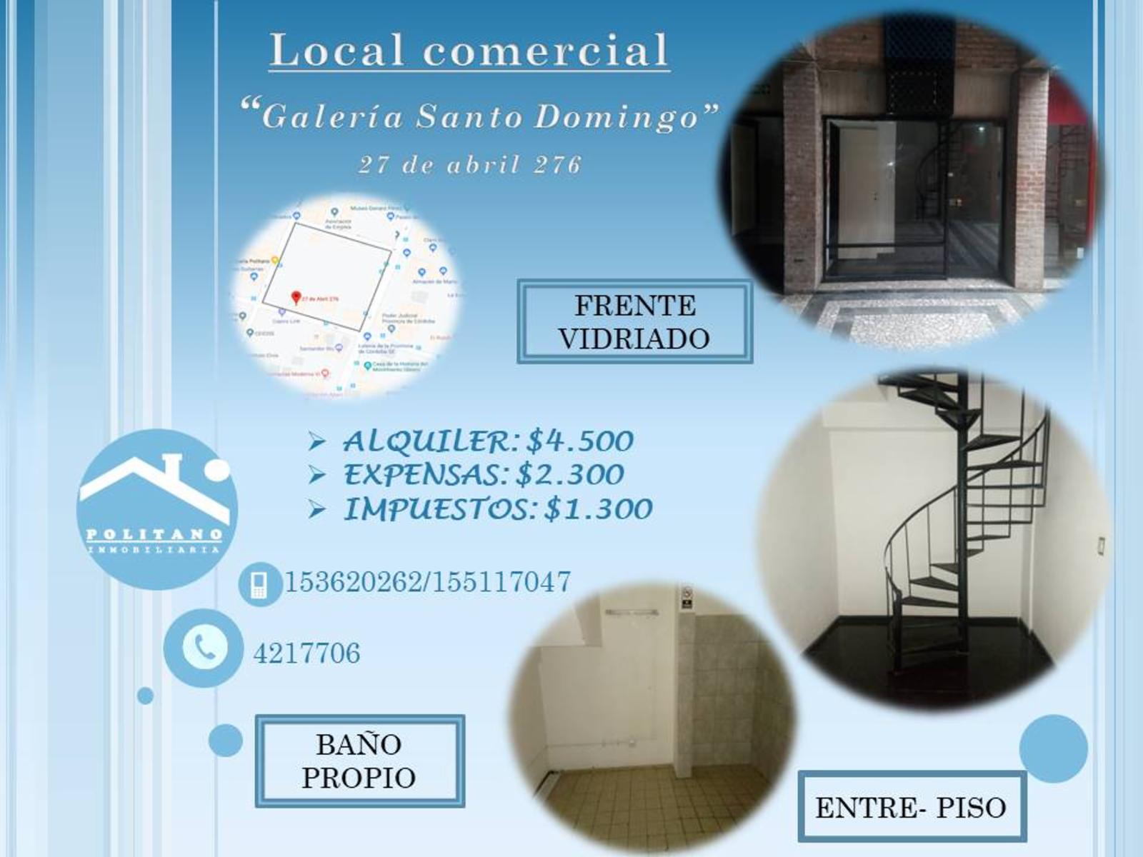 Alquilo local con excelente ubicación.