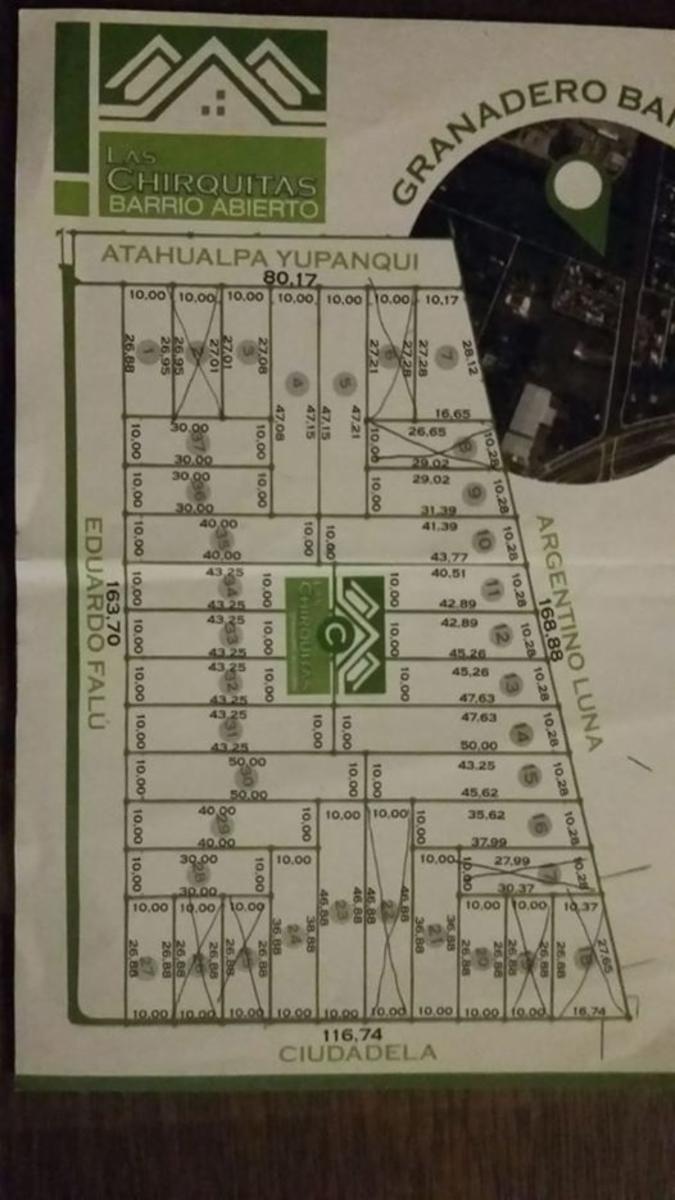 VENTA DE LOTES EN GRANADERO BAIGORRIA