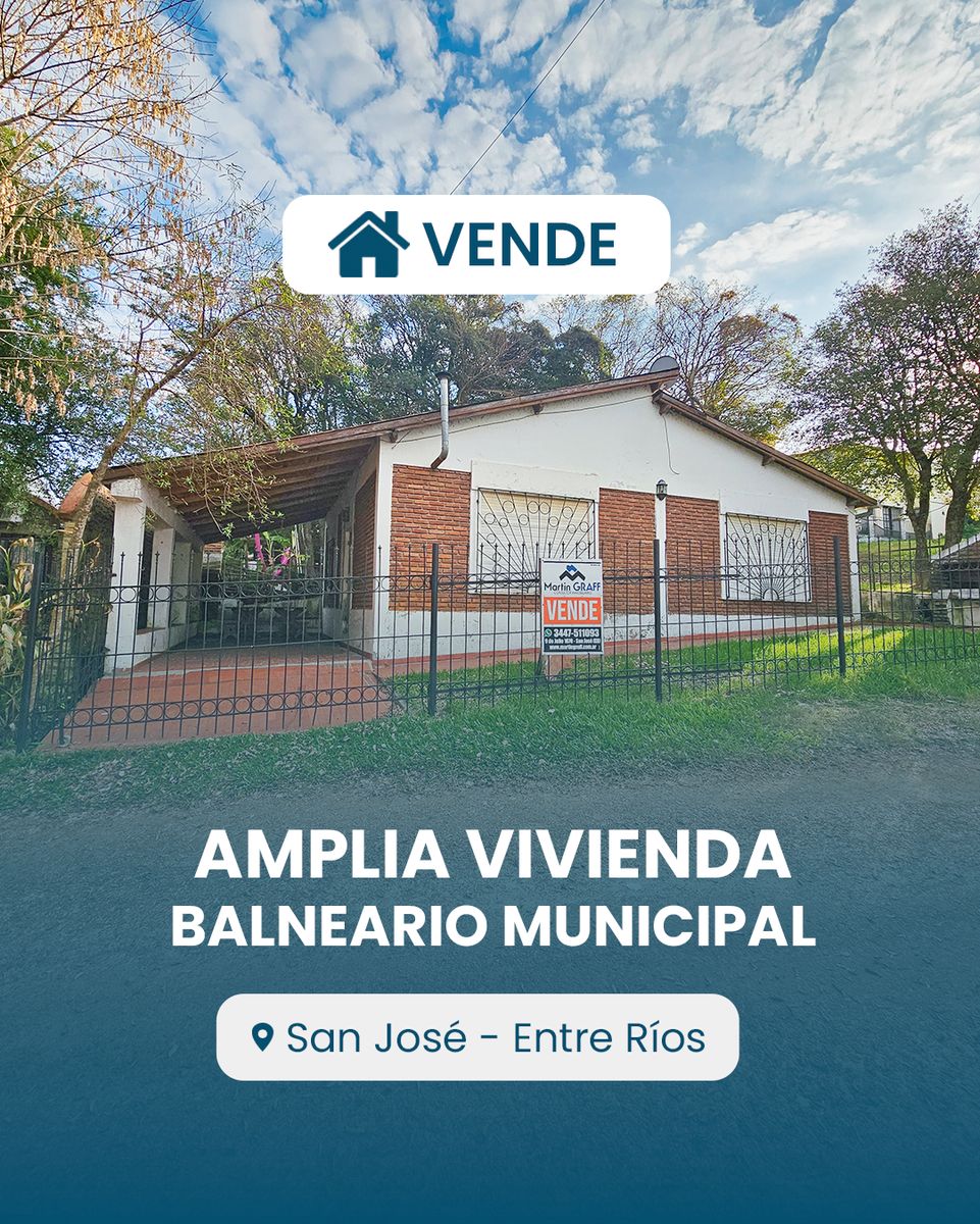 Casa en venta en Balneario San José, Entre Ríos. Martín Graff