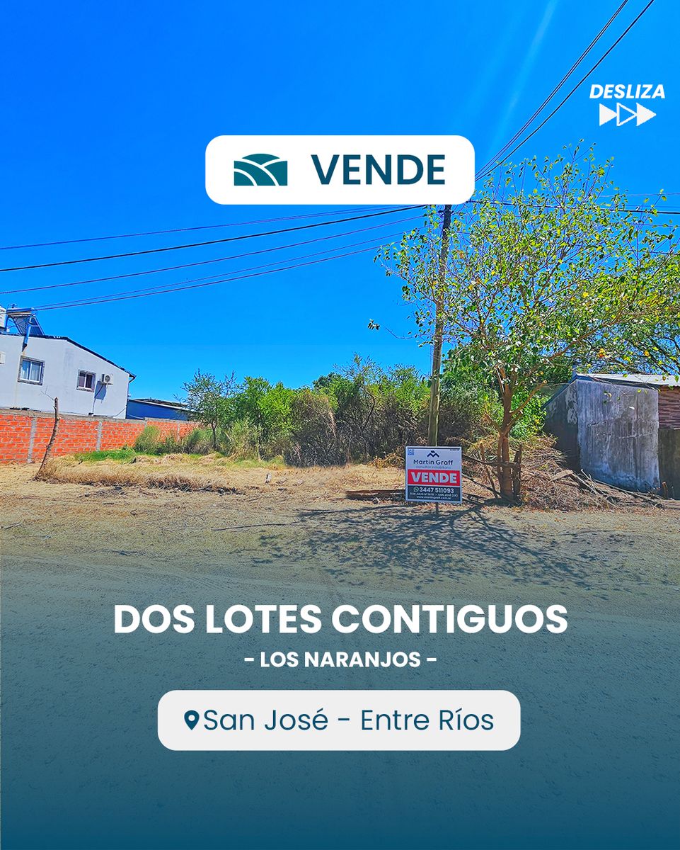 Dos lotes juntos en venta en San José, Entre Ríos | Martín Graff
