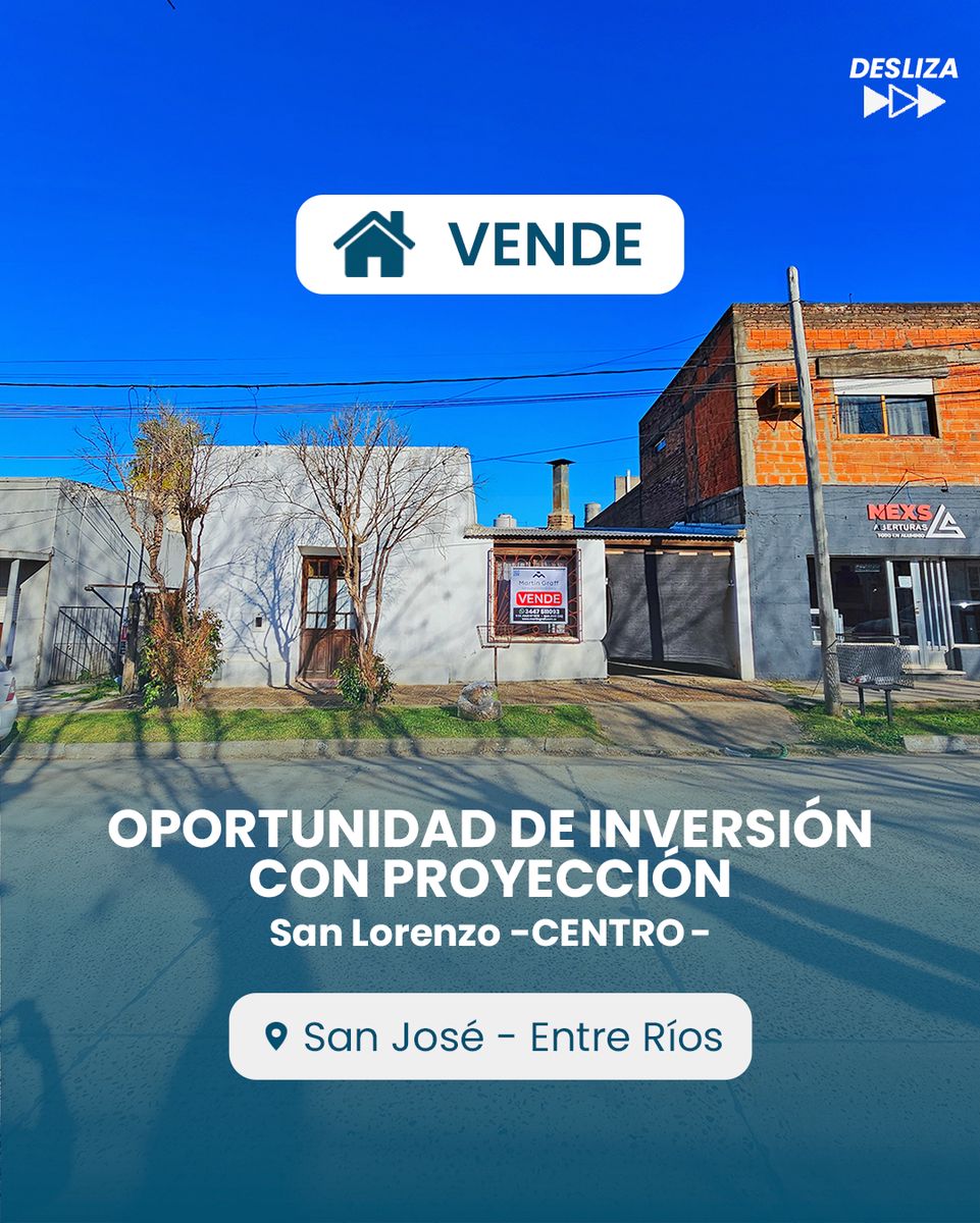 Casa con lote San José: centro, gas natural y gran patio (614 m2)