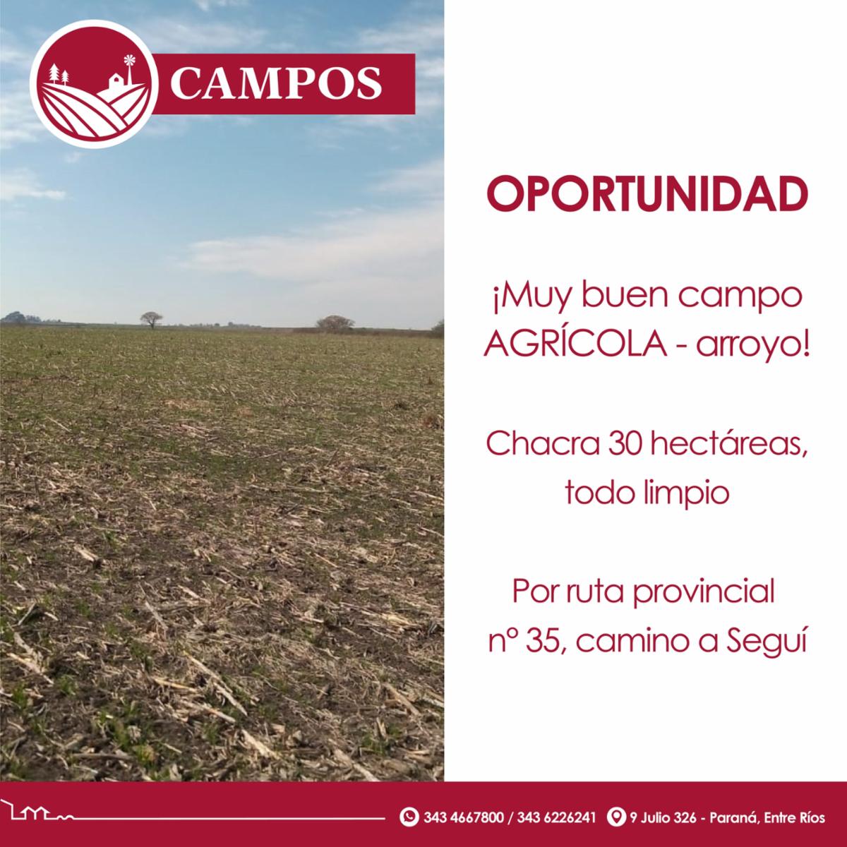 ¡Oportunidad Muy buen campo agrícola - arroyo