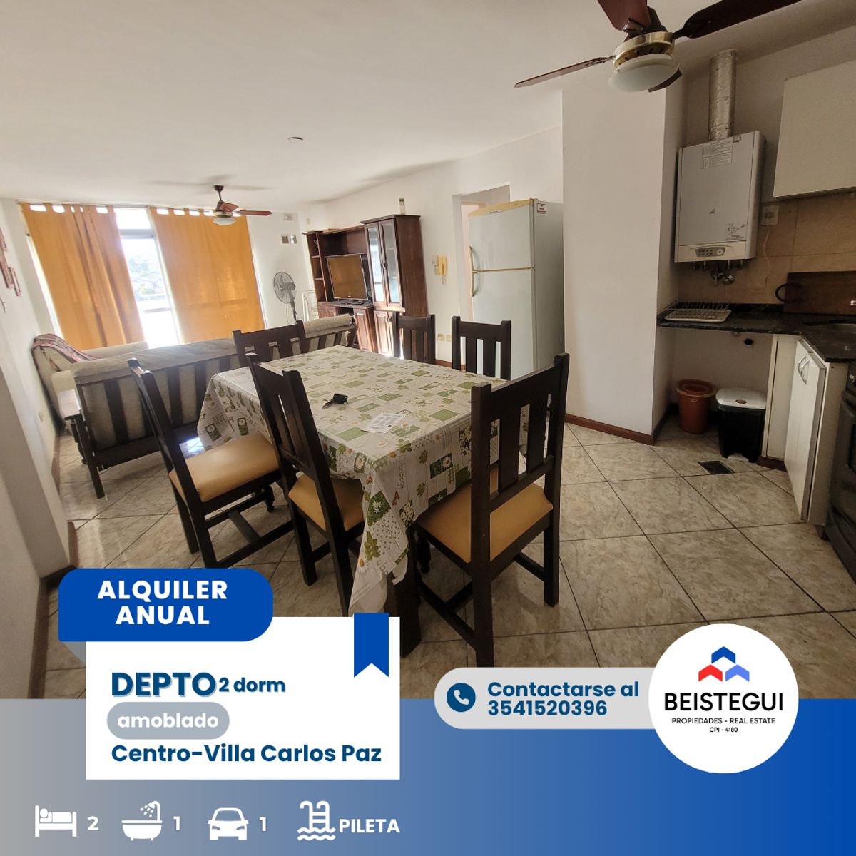 Depto de 2 dormitorios a 50mts del centro, Villa Carlos Paz