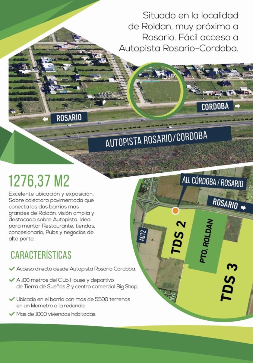 ESPECIAL! TERRENO COMERCIAL SOBRE AUTOPISTA ROSARIO-CORDOBA!