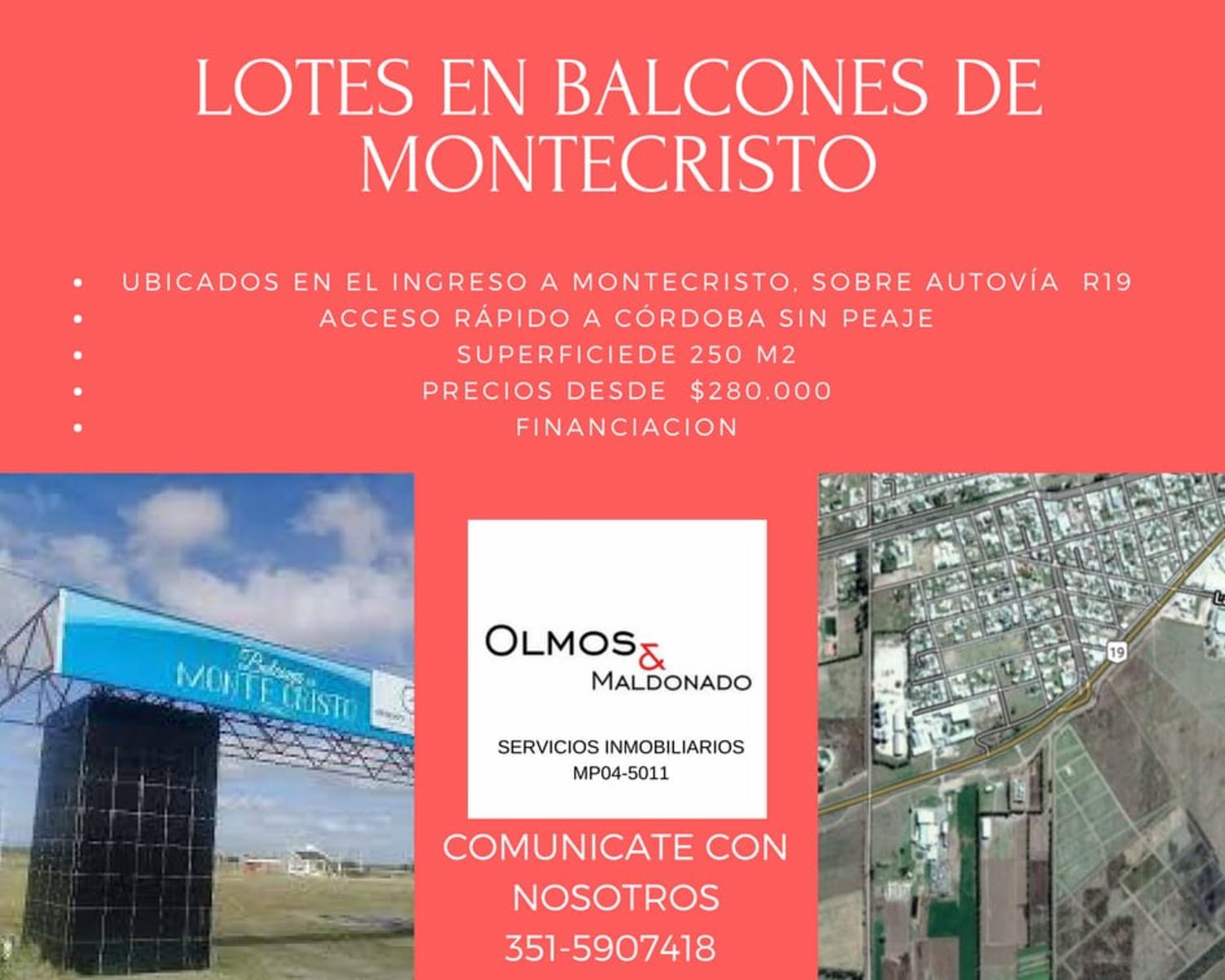 LOTES EN BALCONES DE MONTE CRISTO