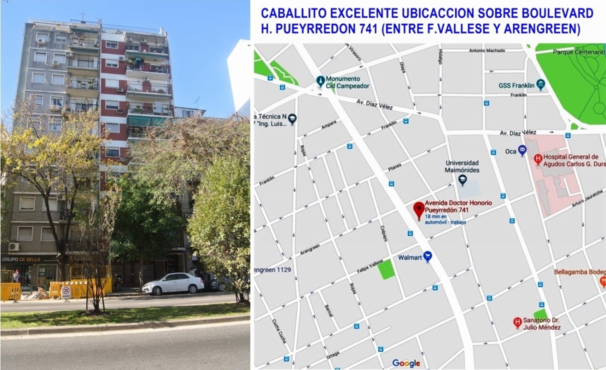CABALLITO VENTA 3 AMBIENTES 57m2 TODO LUZ VISTA ABIERTA A PULMON VERDE