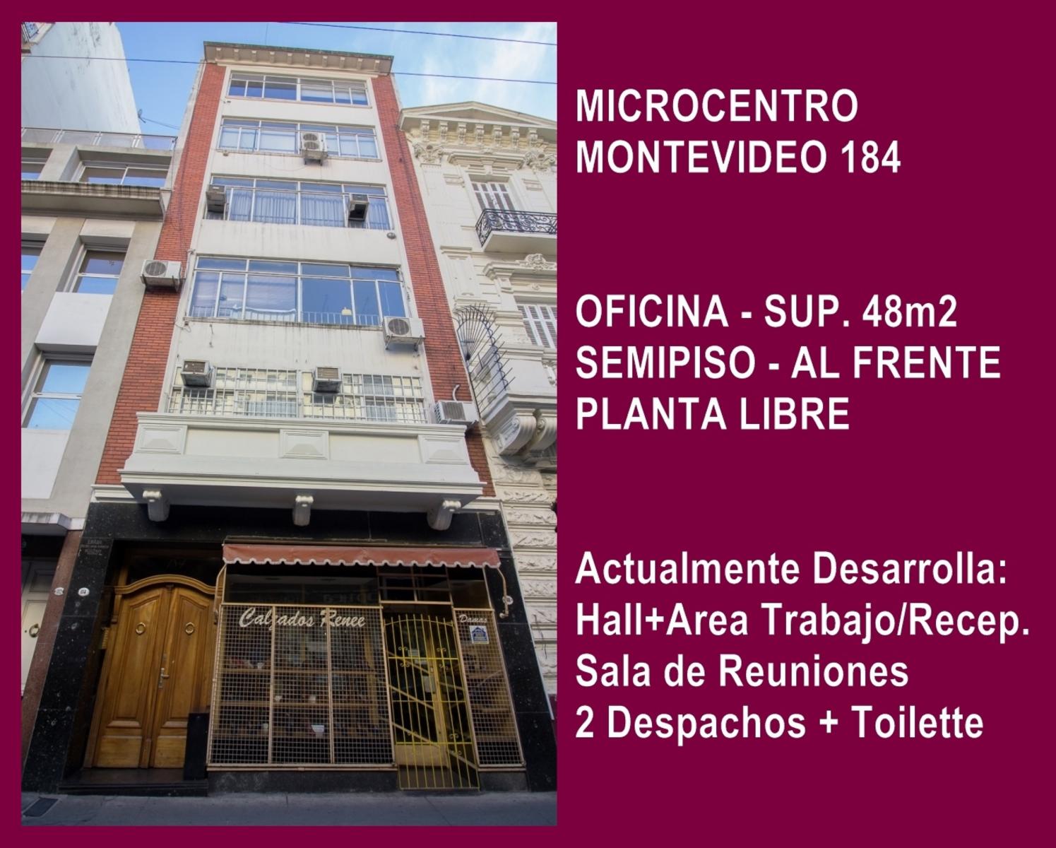 OFICINA EN ALQUILER PLANTA LIBRE SEMIPISO AL FRENTE MICROCENTRO