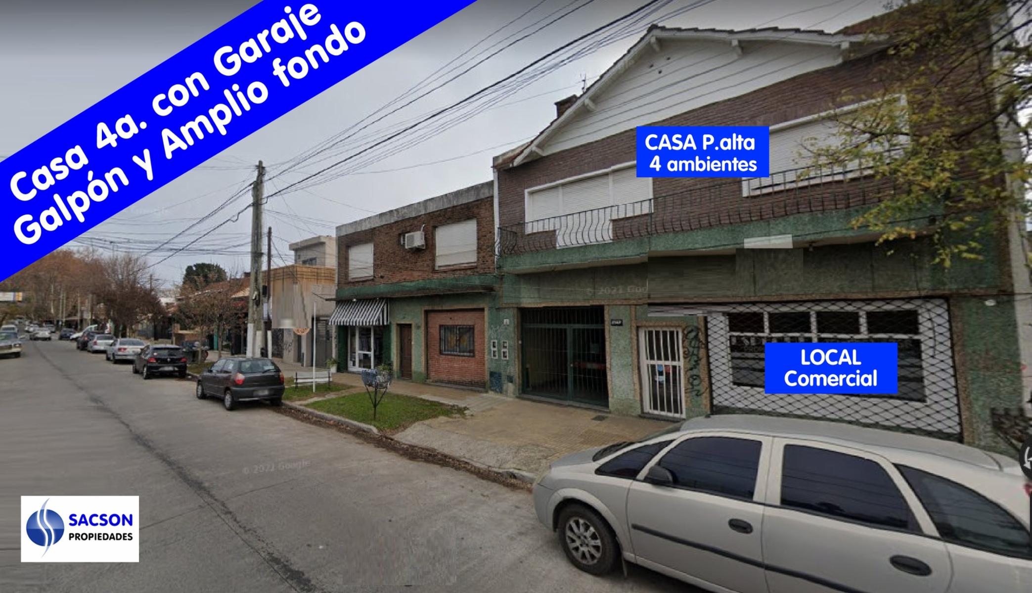 V700 Venta Jose Marmol Casa 4 Amb. con Garaje, Galpon y Fondo Libre Mas Local