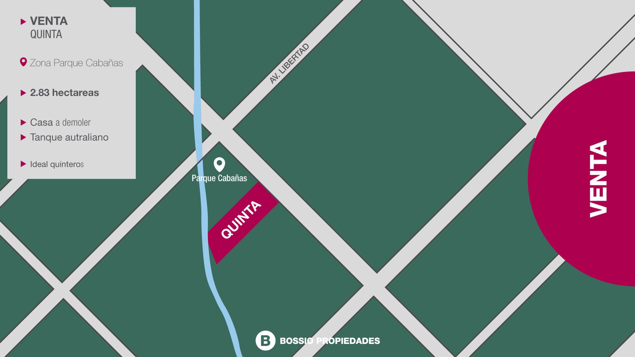 SE VENDE QUINTA 3 HAS ZONA PARQUE CANAÑAS