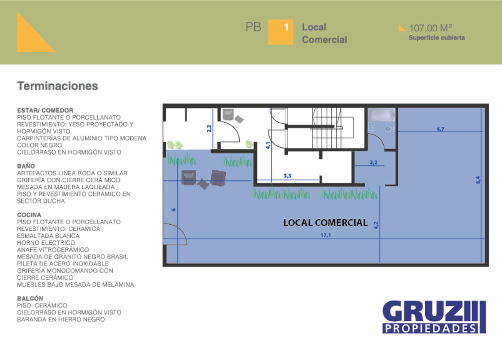 Excelente Local Comercial en PB - 107m2 - EDIFICIO VIRASORO - Palermo zona Botánico
