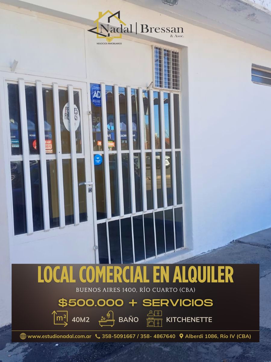 LOCAL COMERCIAL EN ALQUILER CALLE BUENOS AIRES A MTS DE PLAZA MOJICA