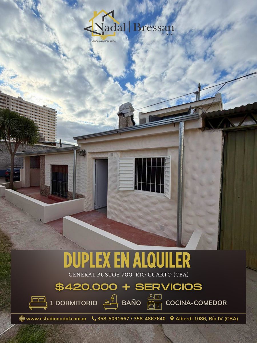 DUPLEX EN ALQUILER EN CALLE GENERAL BUSTOS 700
