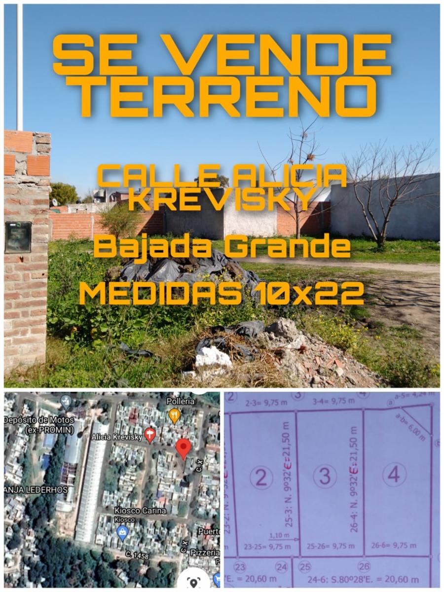 VENDO TERRENO 220M2 EN PESOS